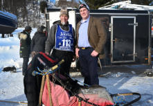 State Sen. Ed McBroom, R-Vulcan, attended the U.P. 200 sled dog race, held Feb. 15-17. McBroom is pictured with Tom Bauer, a constituent from Tapiola and musher who competed in the race.